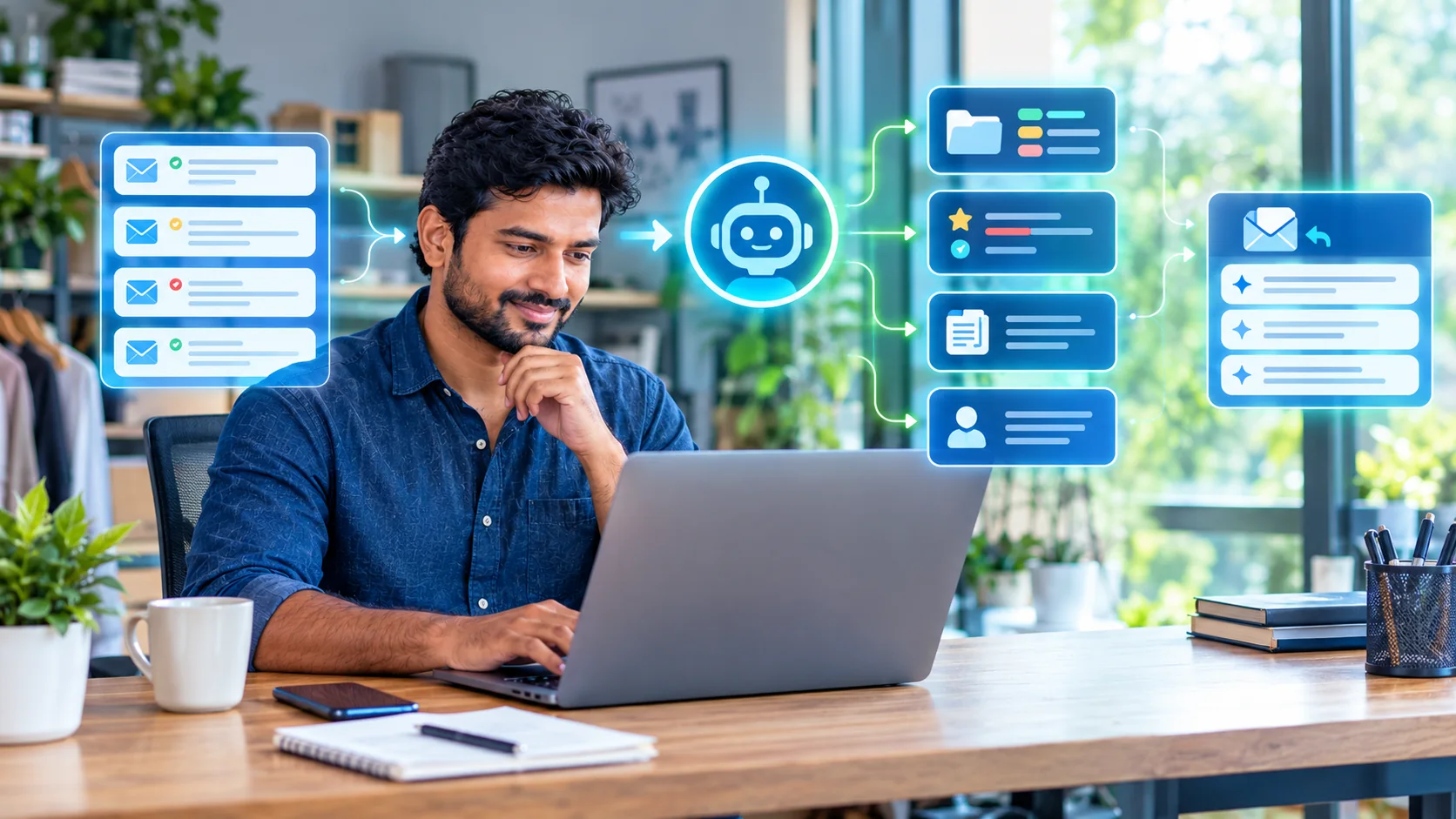 AI email automation sorting messages and preparing responses