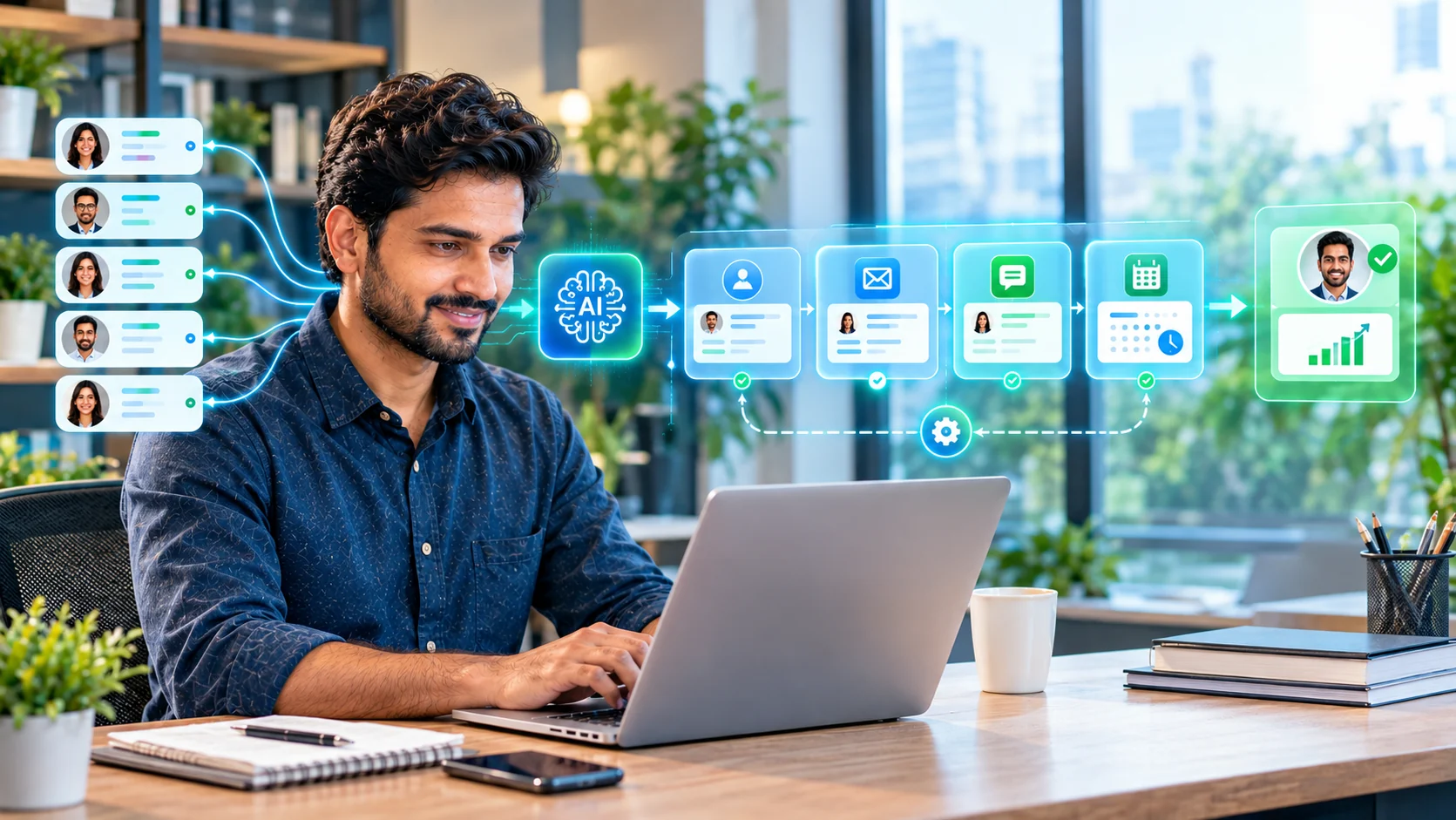 AI automated lead follow-up workflow using email messages and appointment scheduling