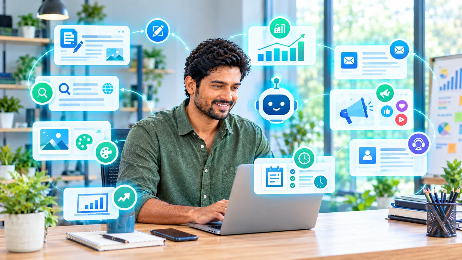 AI productivity and business growth workflow for small businesses