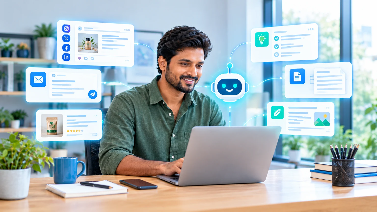 AI writing and content workflow for a small business
