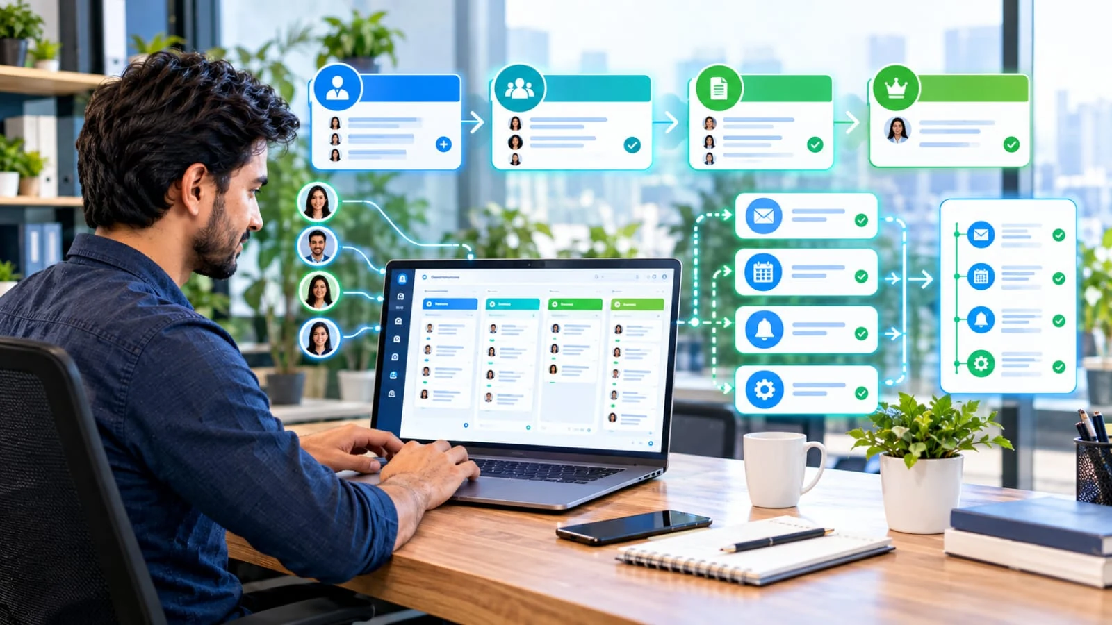 CRM sales pipeline with automated email, calendar, reminder and task follow-up