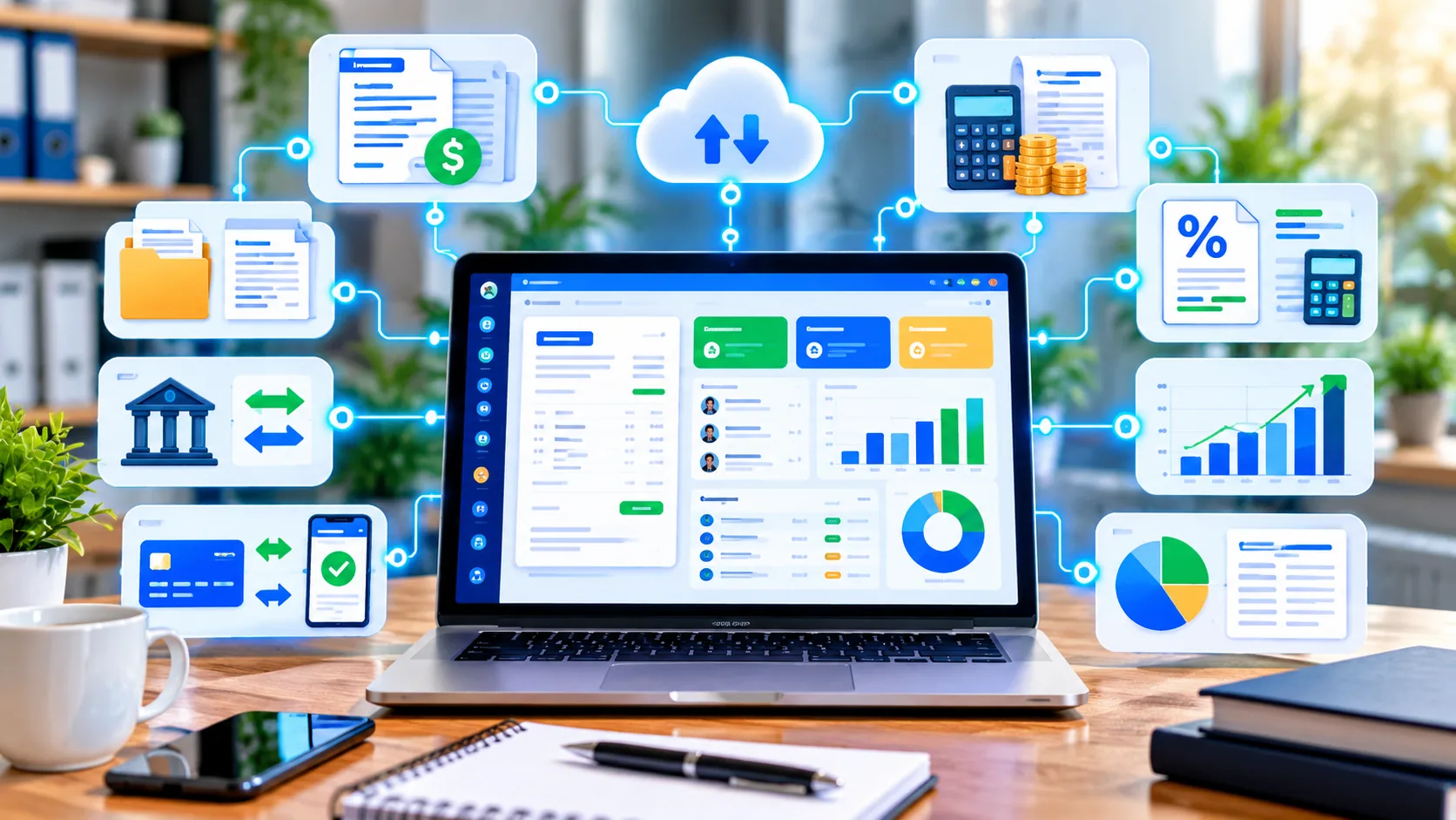 Invoicing software connected to accounting, payments, banking, tax and reporting systems