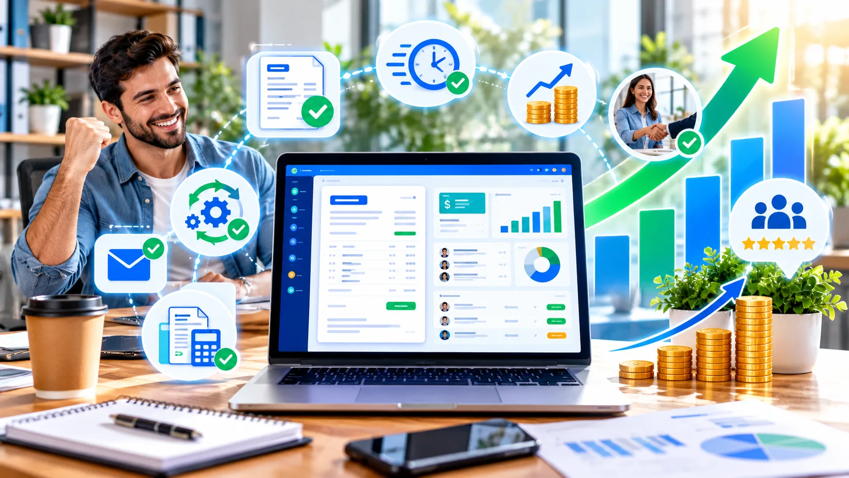 Small business using invoicing software to save time, collect payments and support business growth