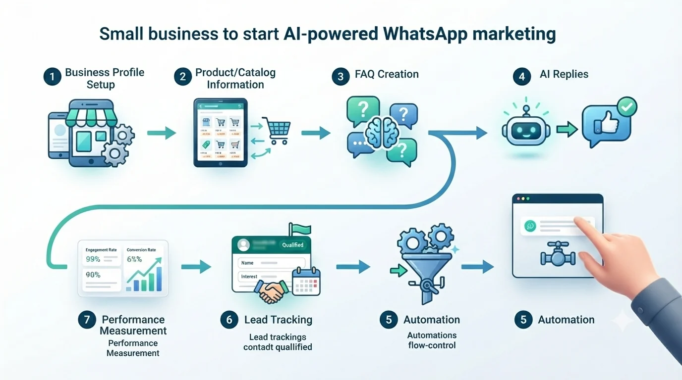 Step-by-step guide to starting AI-powered WhatsApp marketing for a small business